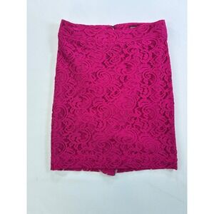 Romantic Hot Pink Merona Womens 2 Pink Bubblegum‎ Lace Pencil Barbie Skirt Girly